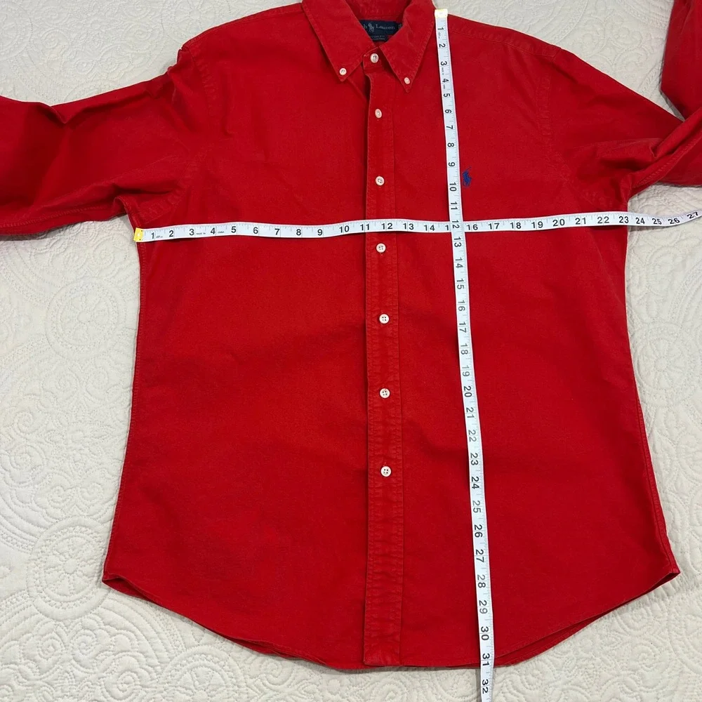 Polo Ralph Lauren Mens Custom Fit Red Cotton Button Down Shirt Large *READ